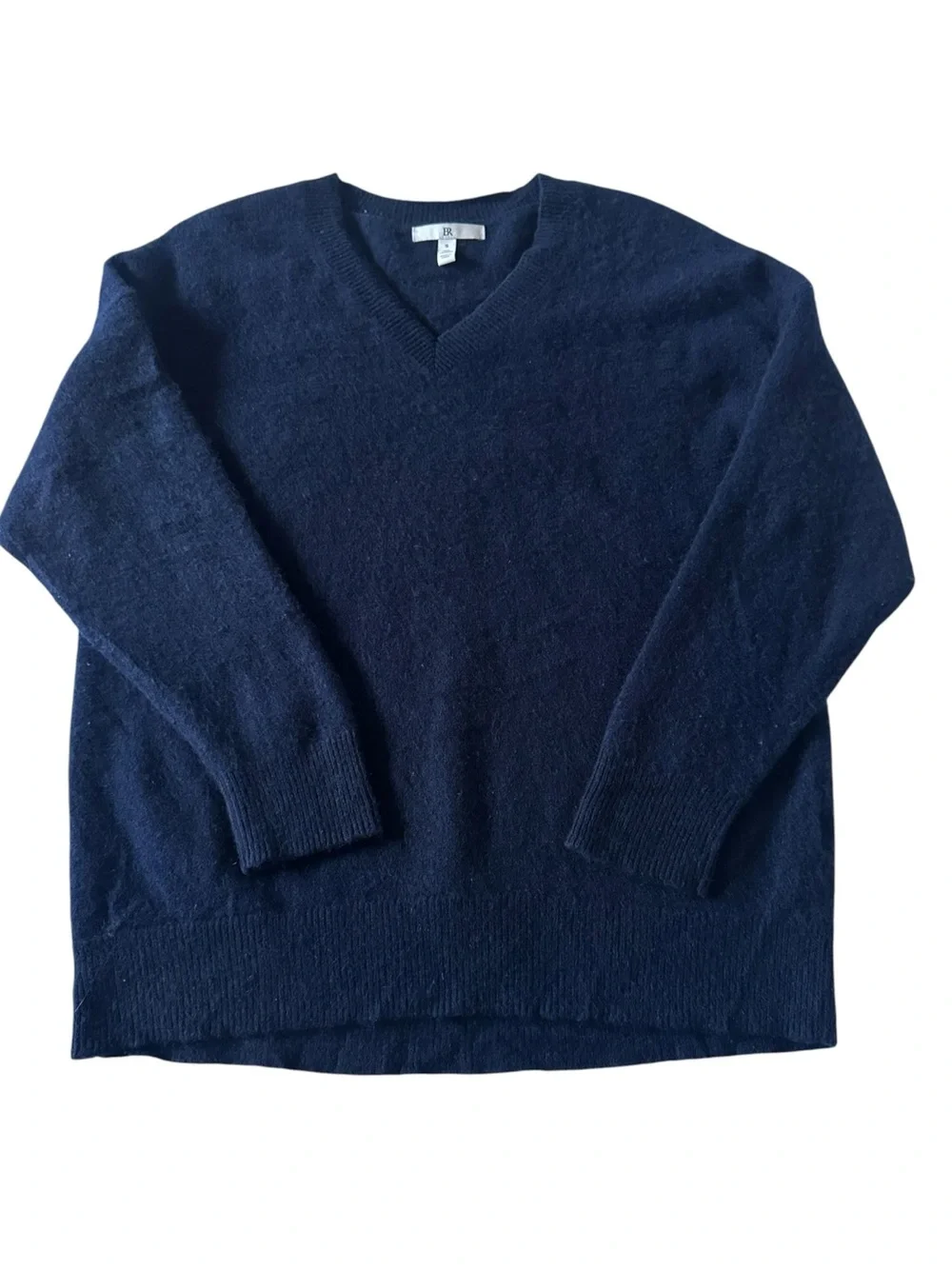 Banana Republic 100% Cashmere V Neck Sweater Navy Blue Preppy Small